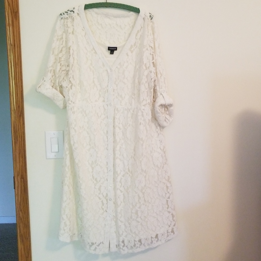 Off White Lacy dress from Torrid
